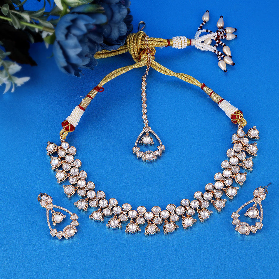 Kundan Choker Necklace in 18KT Gold Plated | Bridal Jewellery India