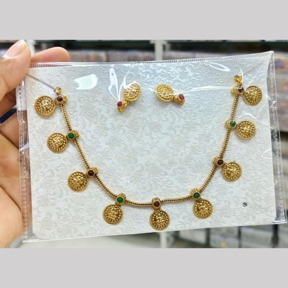 Pota Stone Necklace in Gold Plated | Bridal Jewellery India