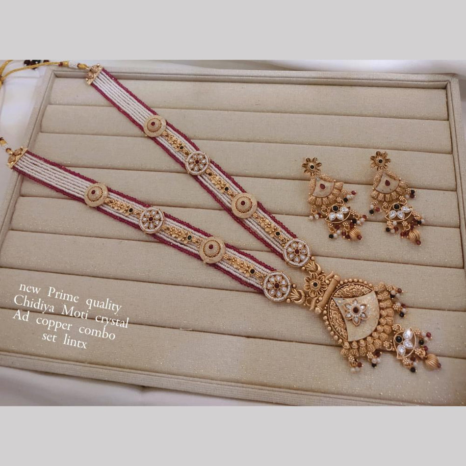 Kundan Necklace in Gold Plated with Pearls | Bridal Jewellery India