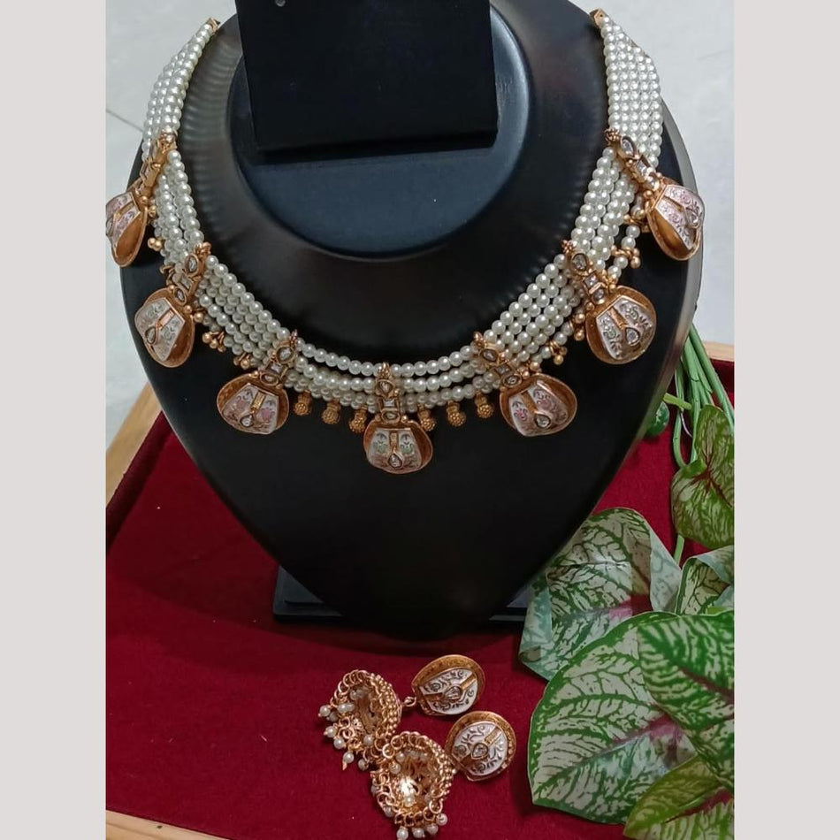 Meenakari Necklace in Gold Tone | Bridal Jewellery India