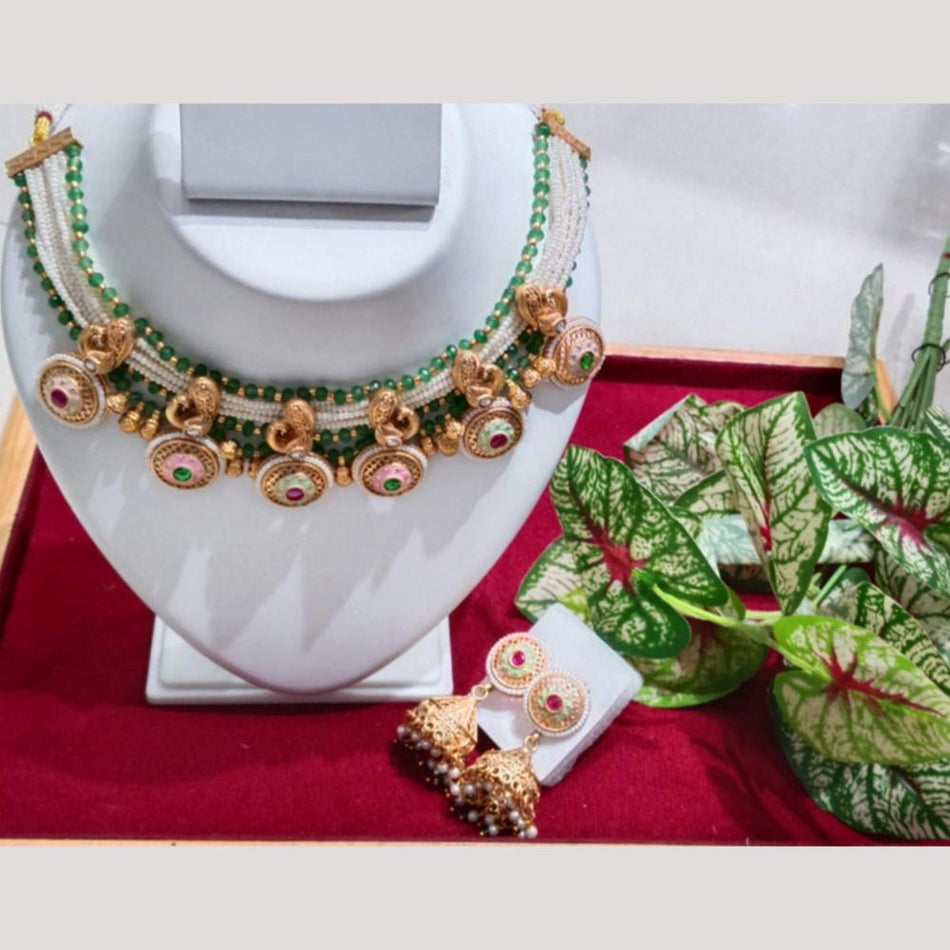Meenakari Necklace Set in Gold Tone | Bridal Jewellery India