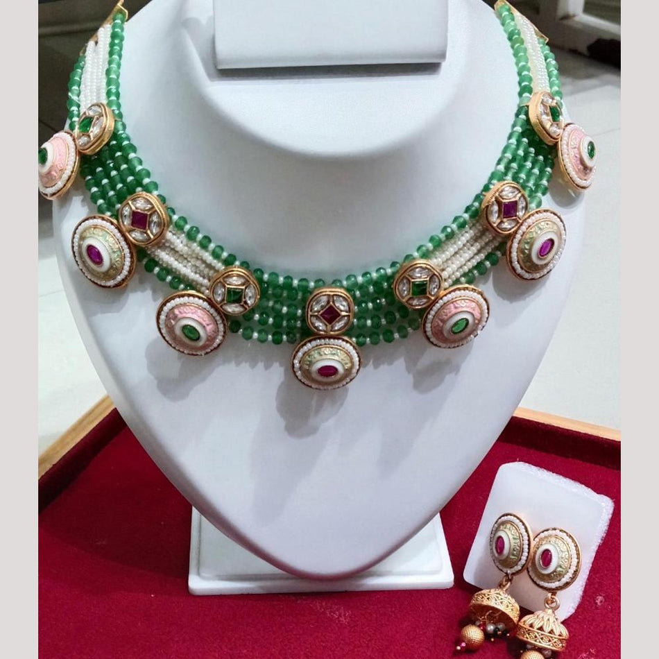 Meenakari Necklace in Gold Tone | Bridal Jewellery India