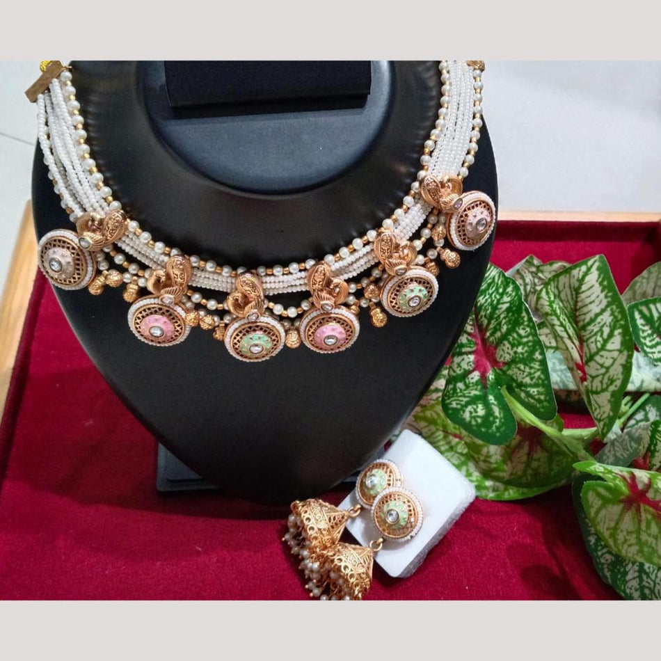 Meenakari Necklace in Gold Plated | Bridal Jewellery India