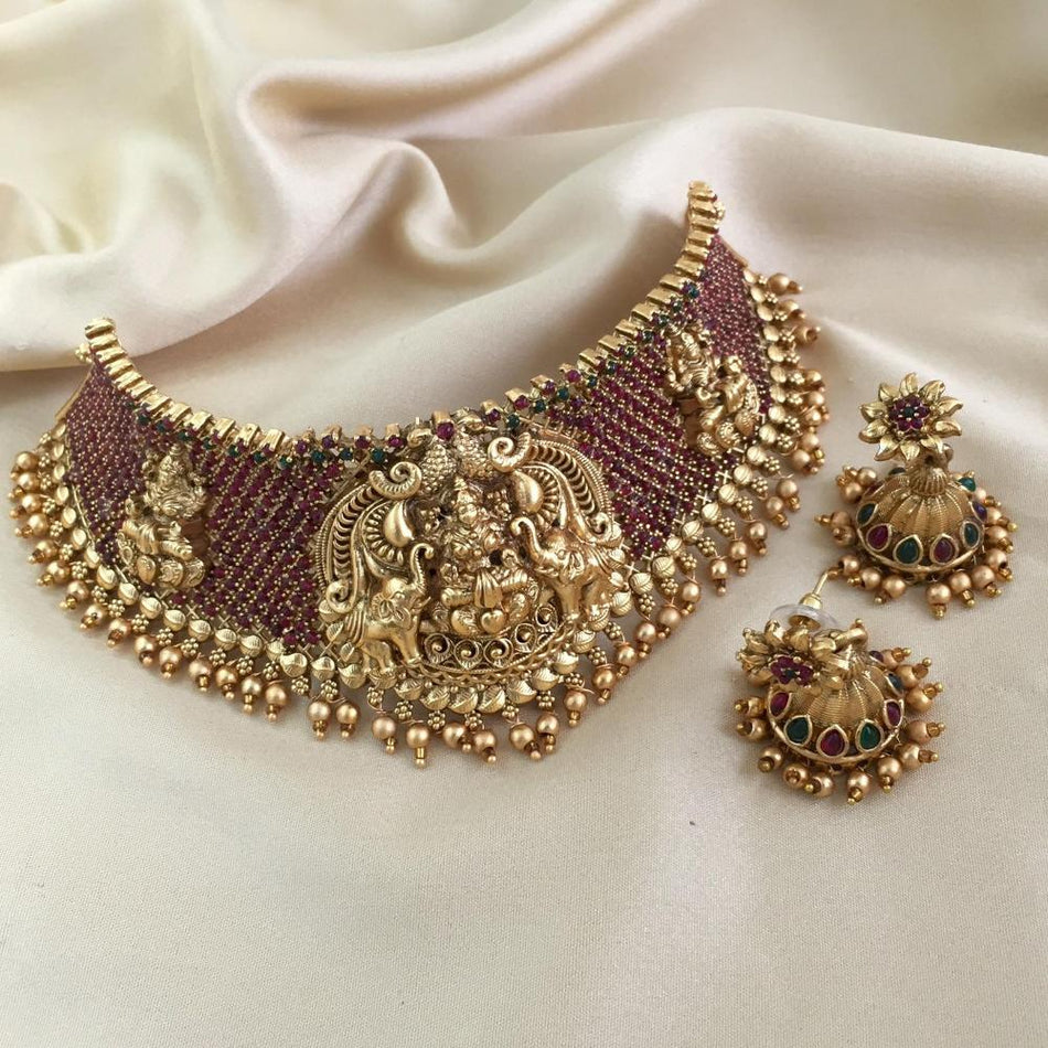 Kundan Choker Necklace in Gold Plated | Bridal Jewellery India