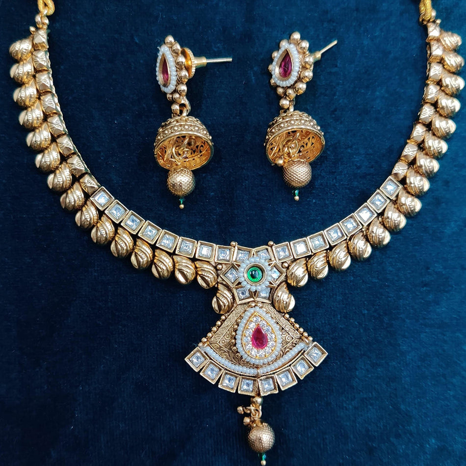 Kundan Choker Necklace in Gold Plated for Bridal | Bridal Jewellery India