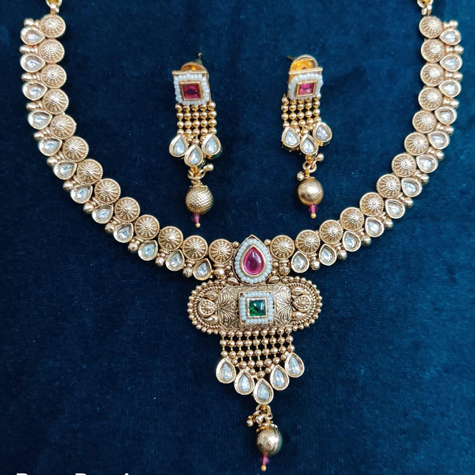 Kundan Necklace in Gold Plated for Bridal | Bridal Jewellery India