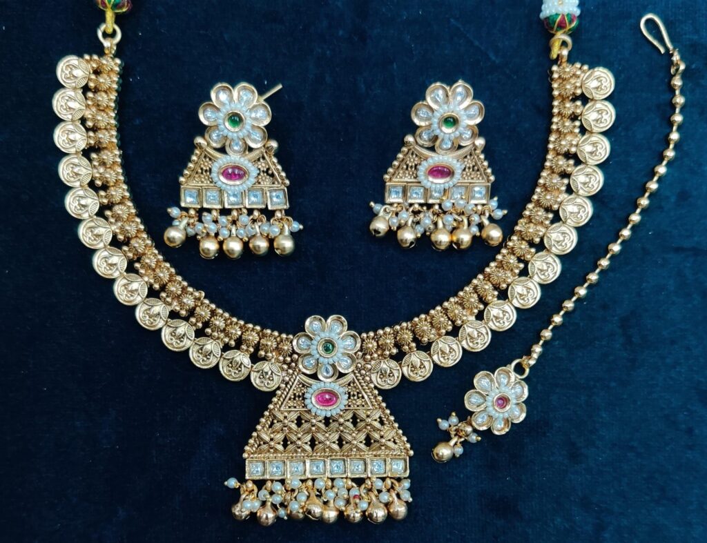 Kundan Necklace in Gold Plated for Bridal Wear | Bridal Jewellery India