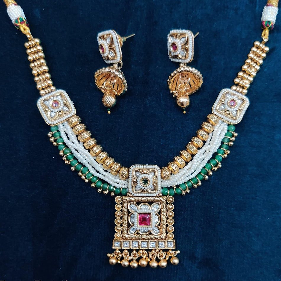 Kundan Necklace in Gold Plated for Occasion | Bridal Jewellery India