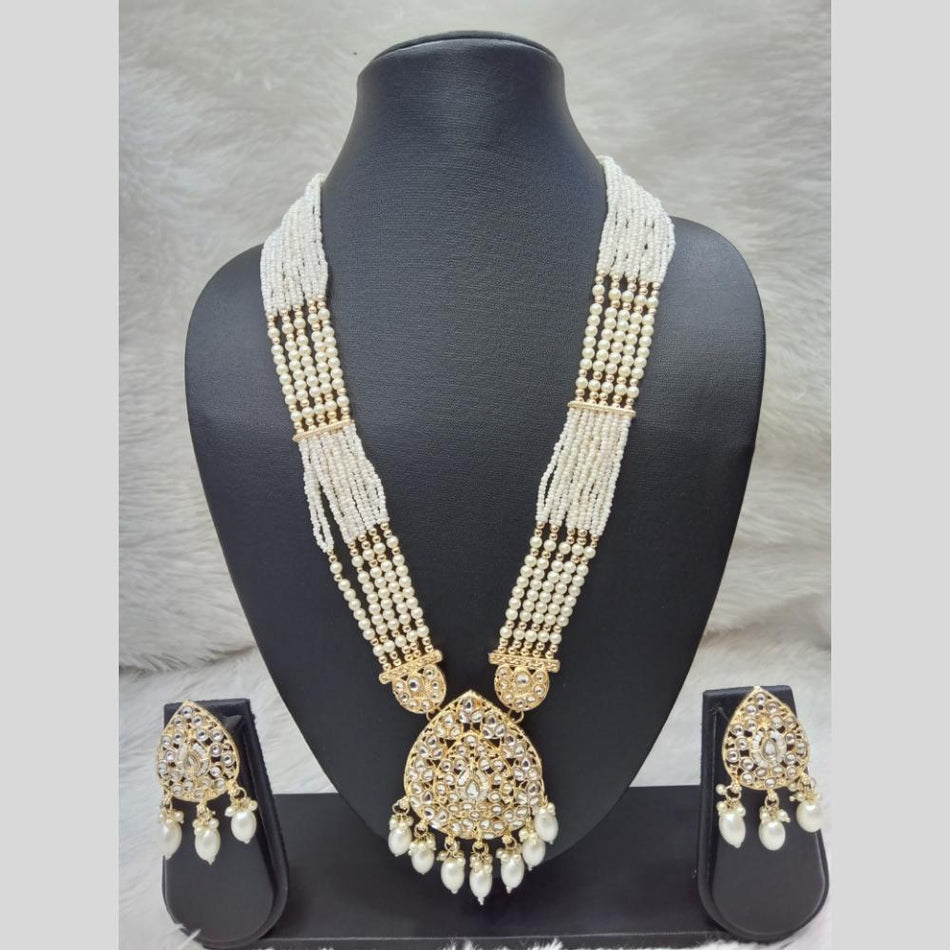 Kundan Necklace in Gold Plated with Pearls | Bridal Jewellery India