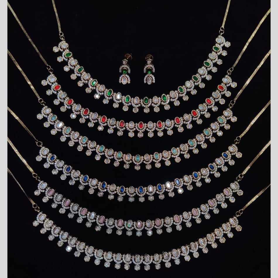 Gold Plated Austrian Stone Necklace Set | Bridal Jewellery India