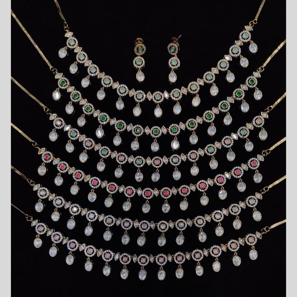 Gold Plated Austrian Stone Necklace Set | Bridal Jewellery India
