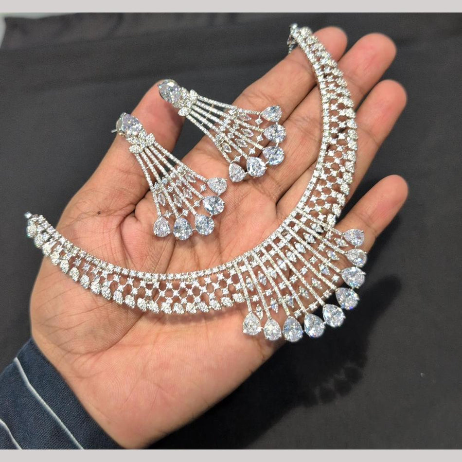 Rose Gold Plated Dangle Earrings for Wedding | Bridal Jewellery India