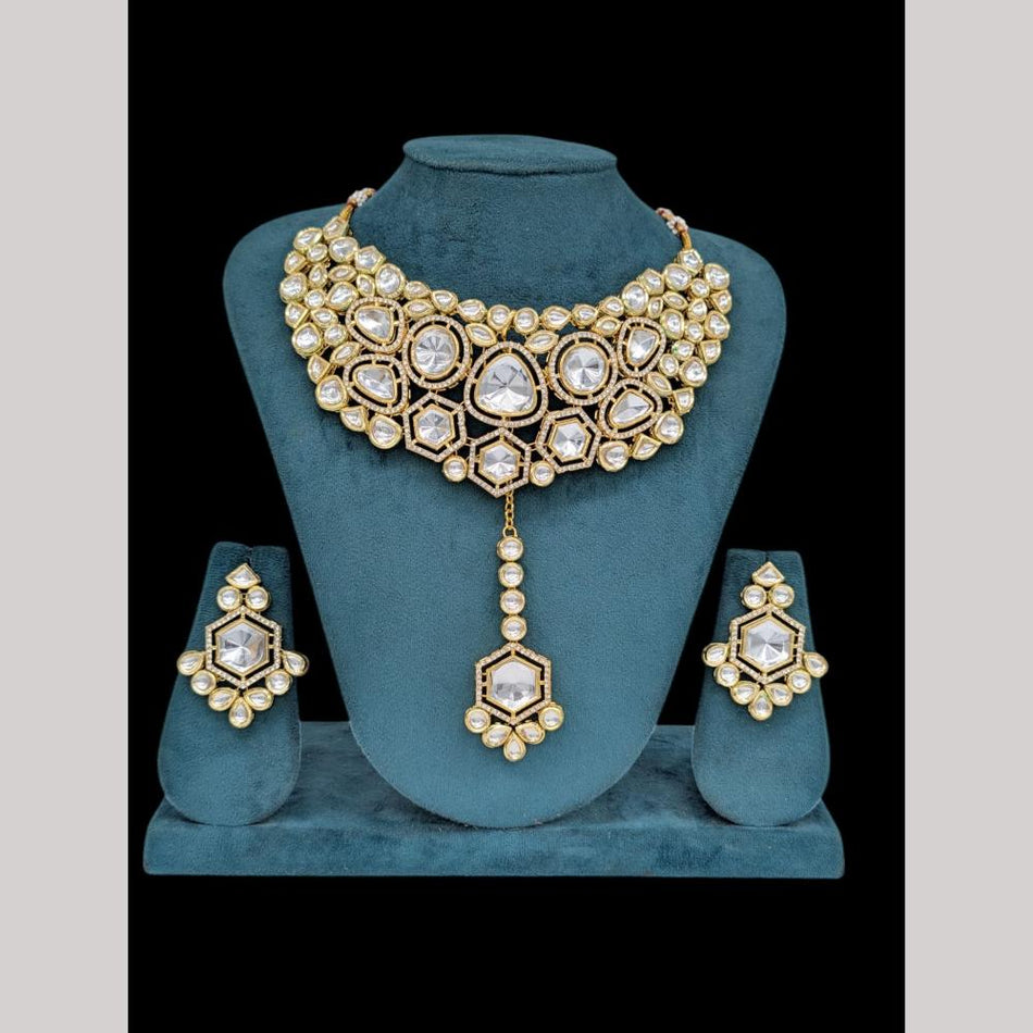 Kundan Necklace Set in Gold Tone for Special Occasions | Bridal Jewellery India