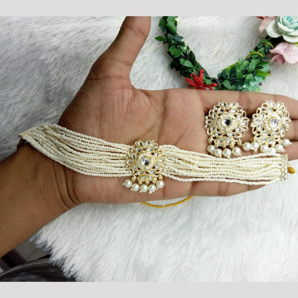 Kundan Choker Necklace in Silver for Bridal Wear | Bridal Jewellery India