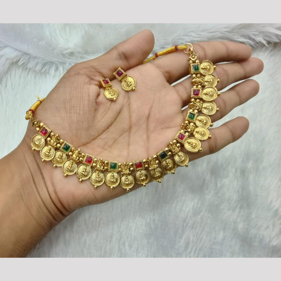 Glory Pota Stone Necklace in Sterling Silver | Bridal Jewellery India