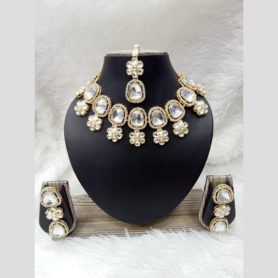 Kundan Necklace in Gold Plated with Grandeur | Bridal Jewellery India