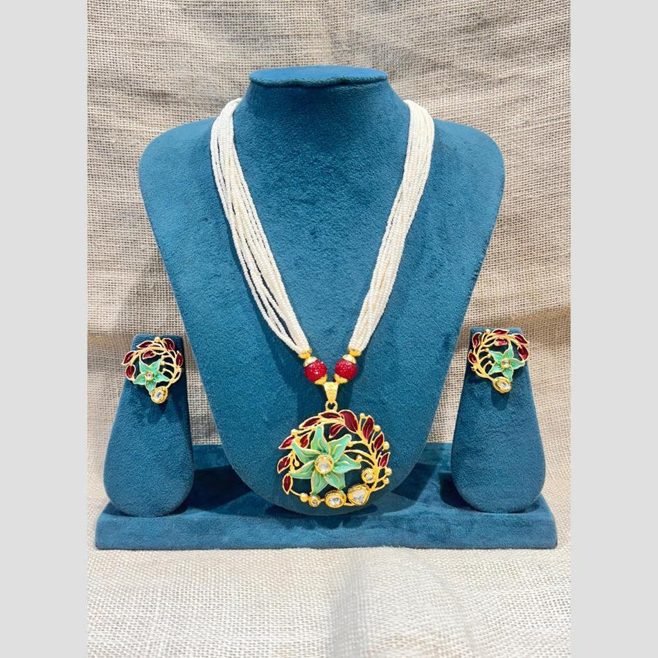 Meenakari Necklace Set in Gold Tone | Bridal Jewellery India