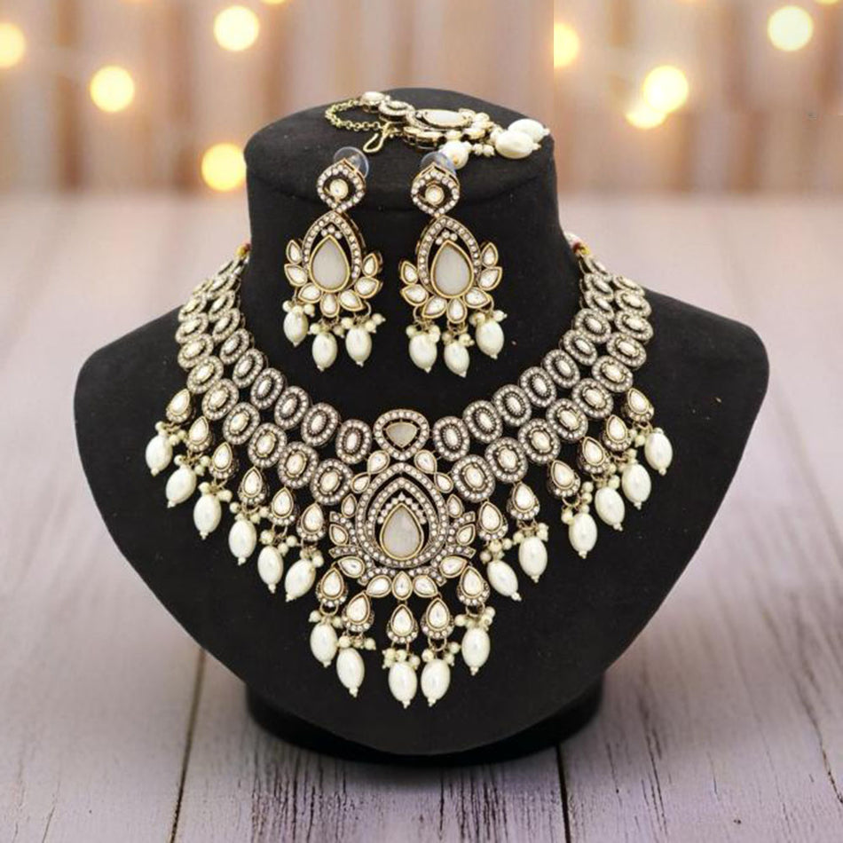 Kundan Necklace in Gold Plated | Bridal Jewellery India