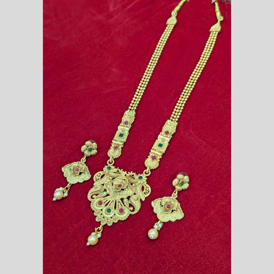 Rose Gold Plated Long Chain Necklace for Wedding | Bridal Jewellery India