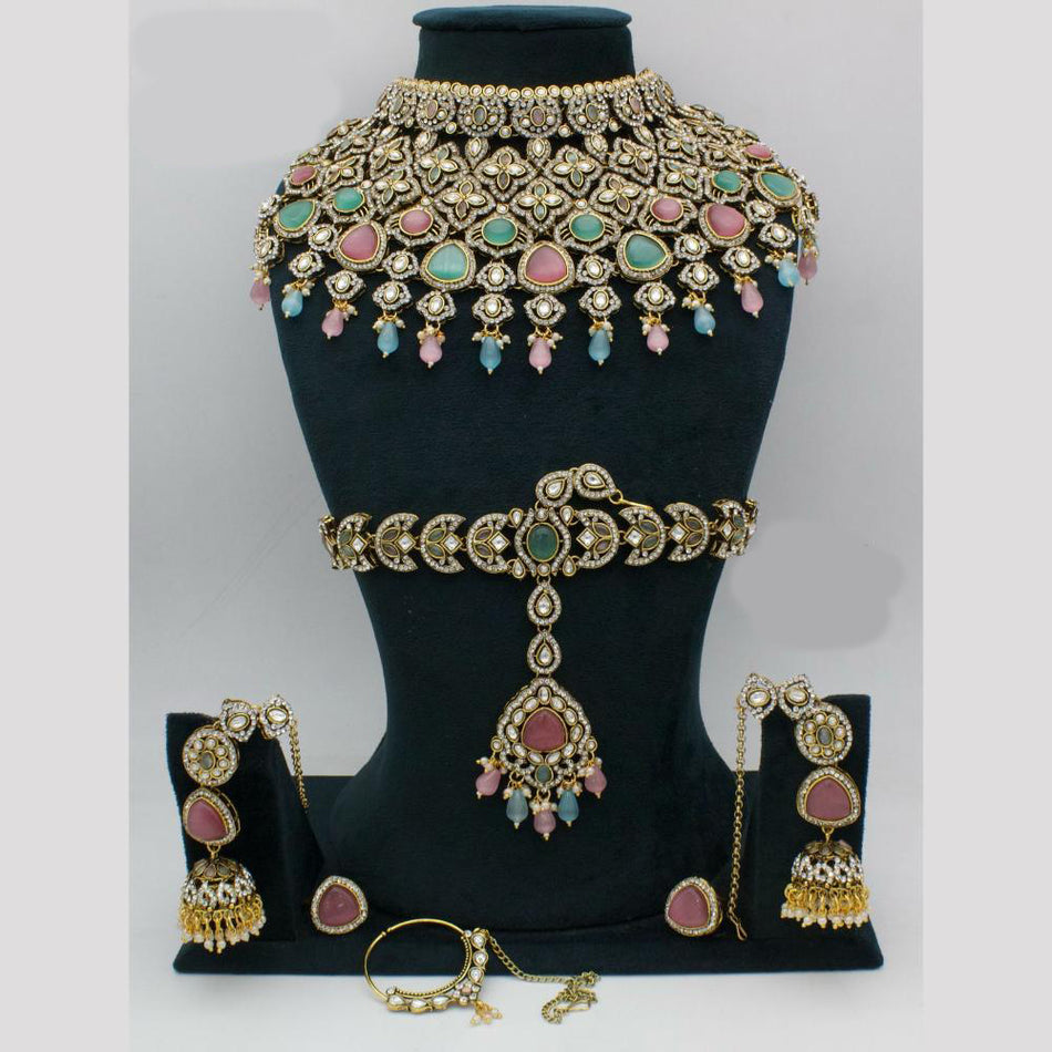 Kundan Choker Necklace in Gold Tone | Bridal Jewellery India