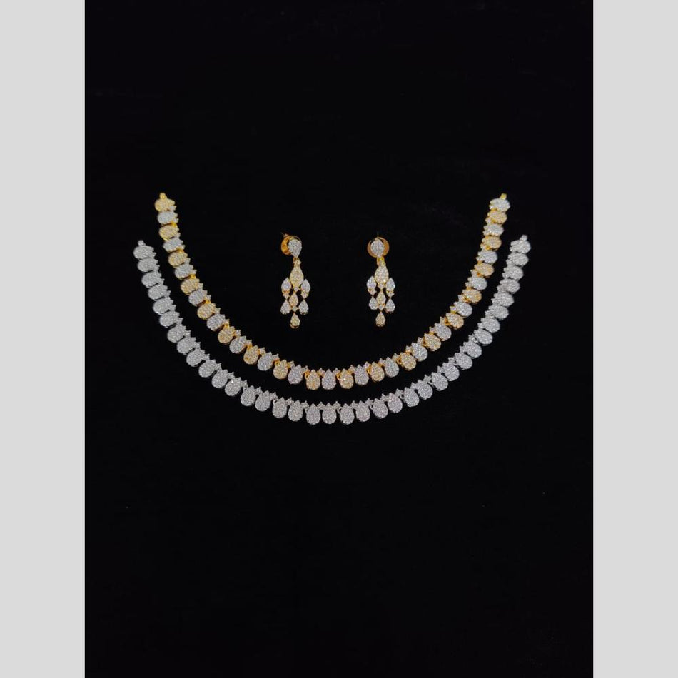 Imperial 18K Gold Plated Diamond Necklace Set | Bridal Jewellery India