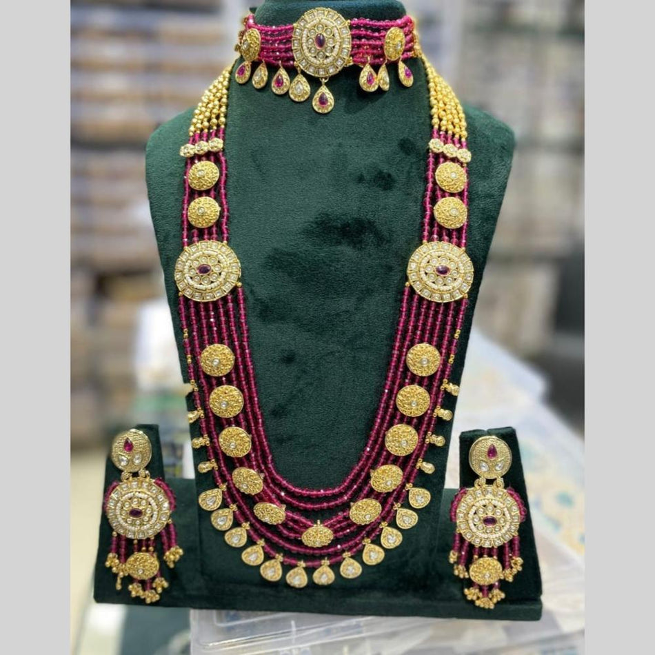Kundan Choker Necklace in Gold Plated with Pearls | Bridal Jewellery India