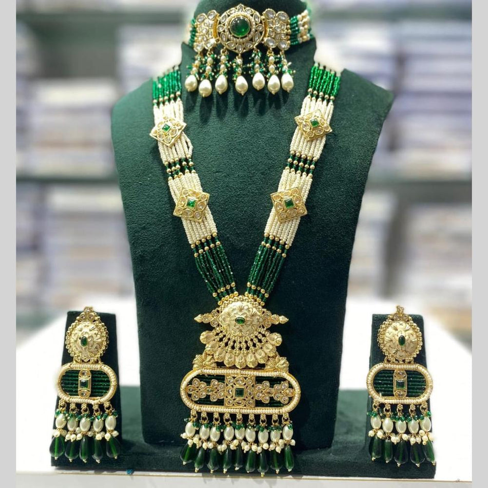 Pearl Double Necklace in Silver | Bridal Jewellery India