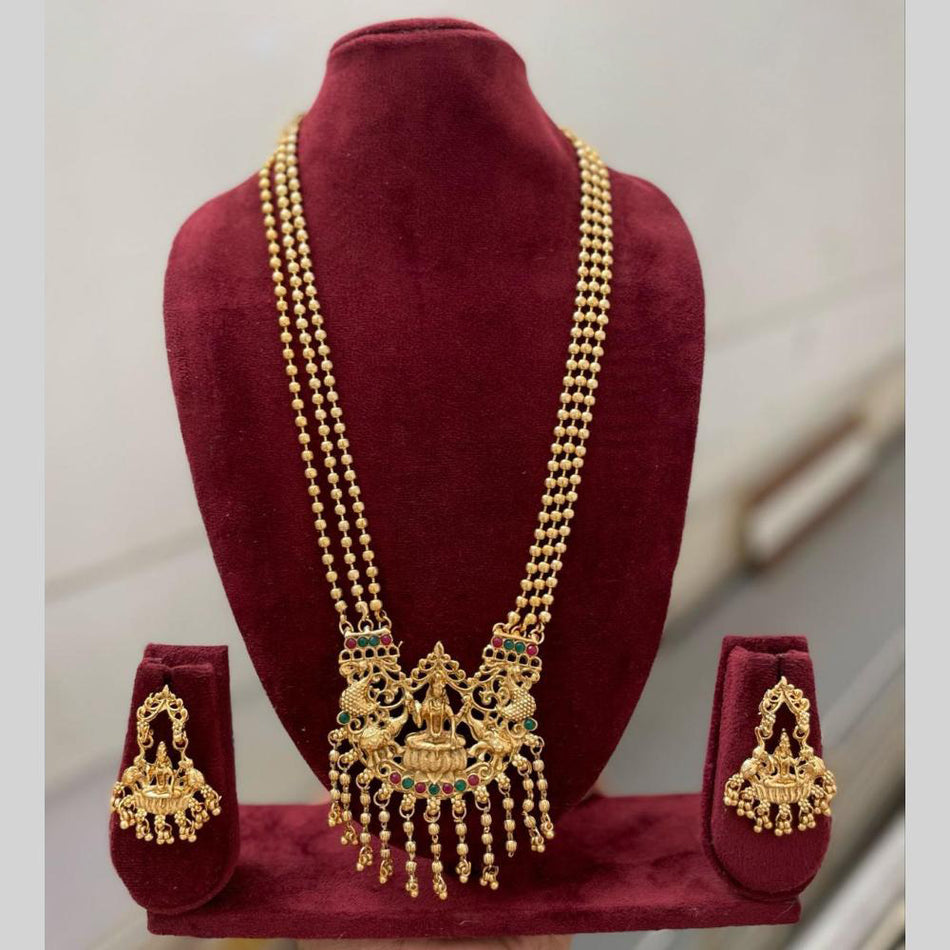 Goddess Lakshmi Temple Necklace in Sterling Silver | Bridal Jewellery India
