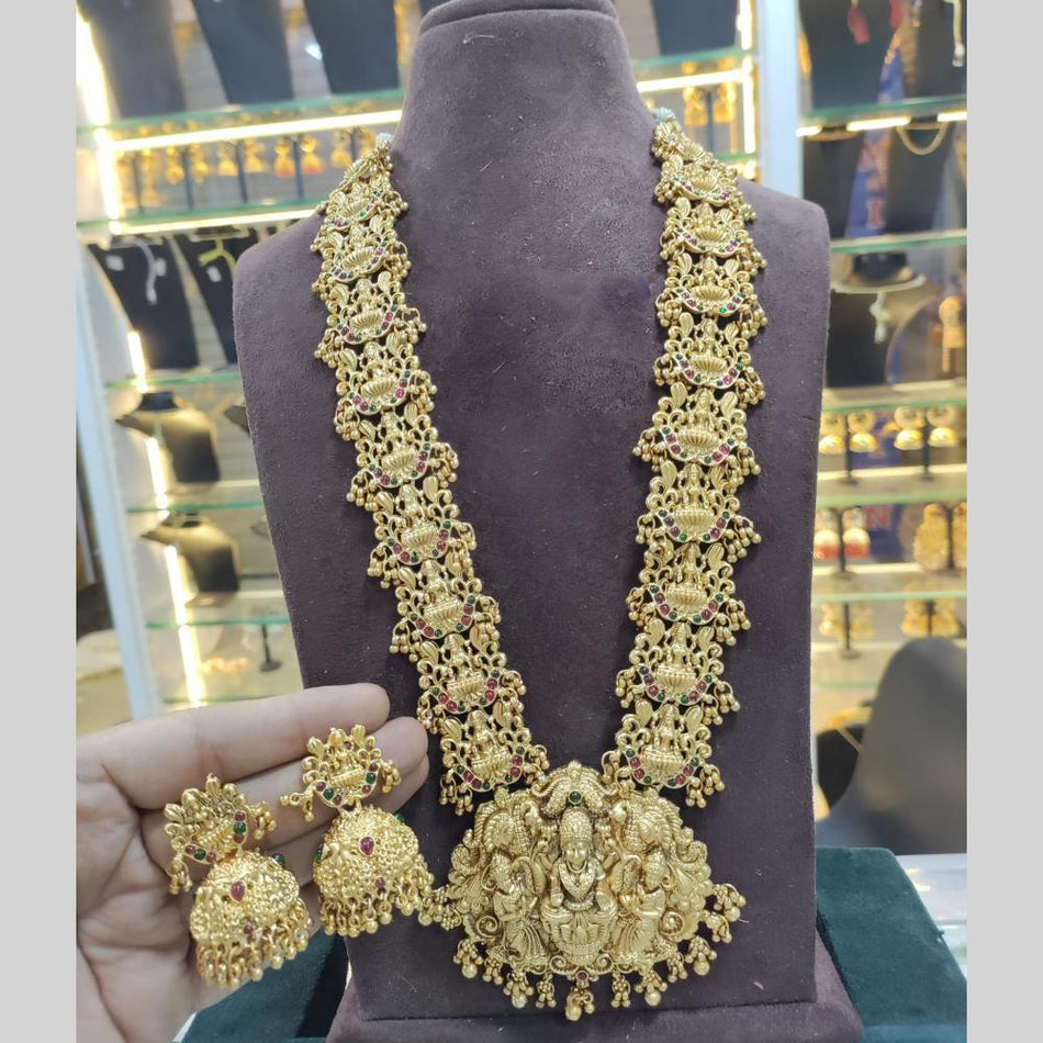 Goddess Motif Long Necklace in Sterling Silver | Bridal Jewellery India