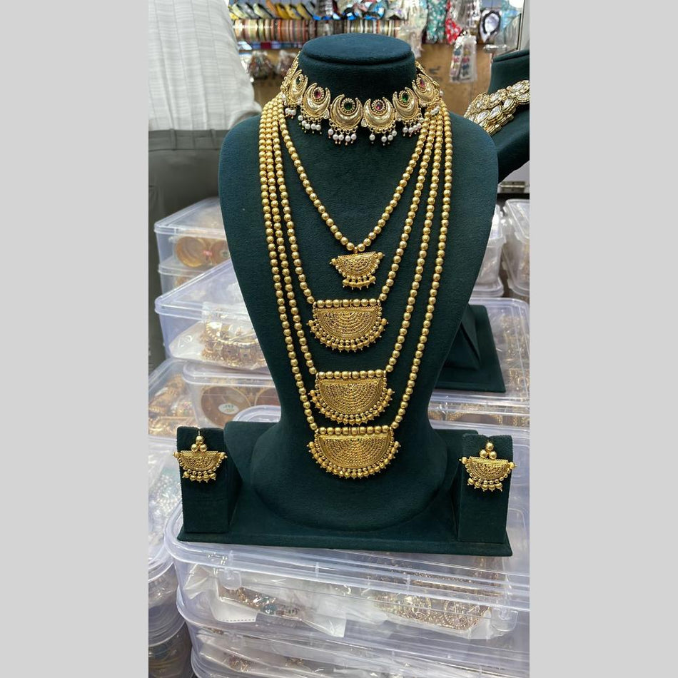 Double Layer Necklace in Oxidised Silver for Women | Bridal Jewellery India