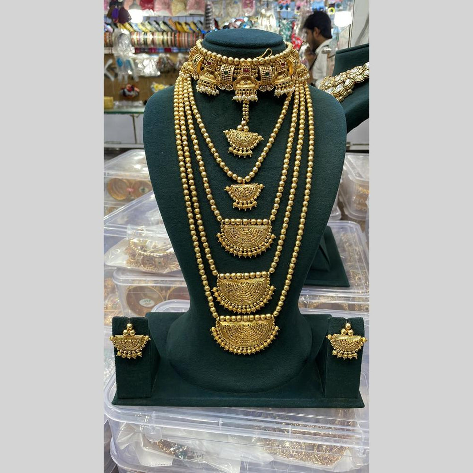 Mangtikka with Mangalsutra Pendant in Gold Tone | Bridal Jewellery India