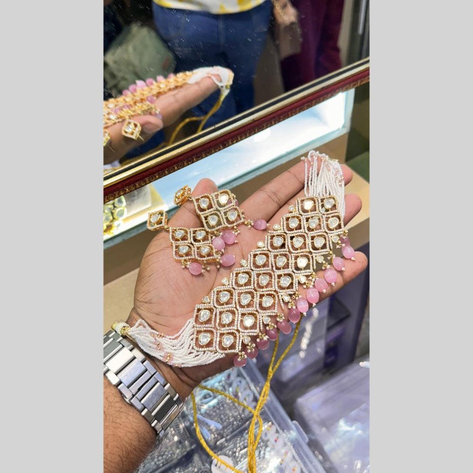 Kundan Necklace in Antique Silver | Bridal Jewellery India