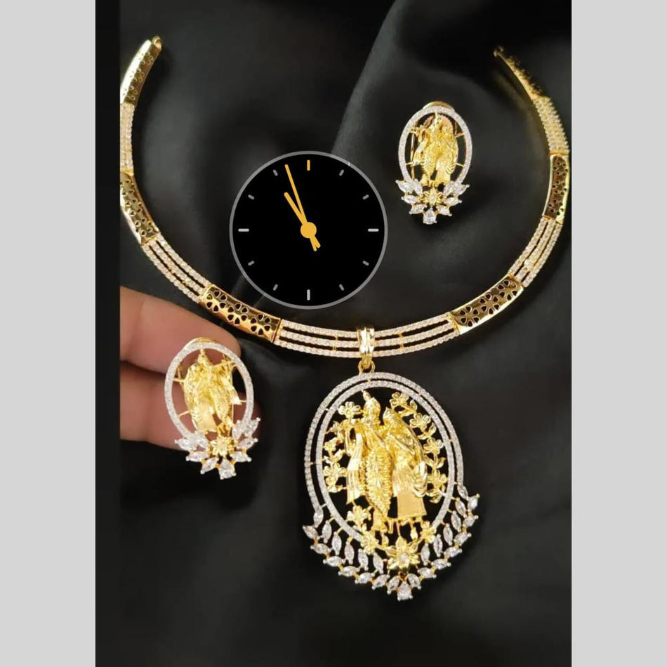 Radha Krishna Necklace in Sterling Silver | Bridal Jewellery India