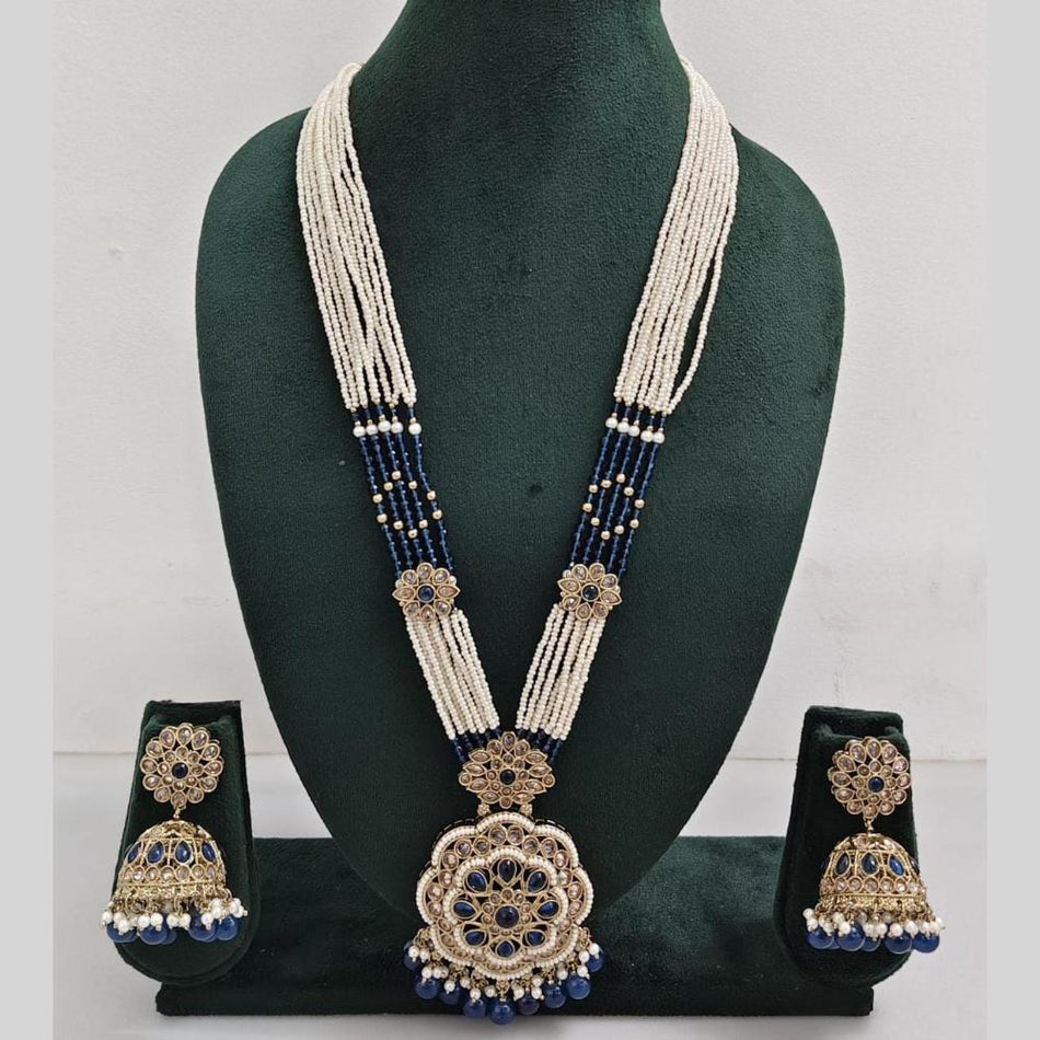 Pearl Crystal Long Necklace for Bridal | Bridal Jewellery India