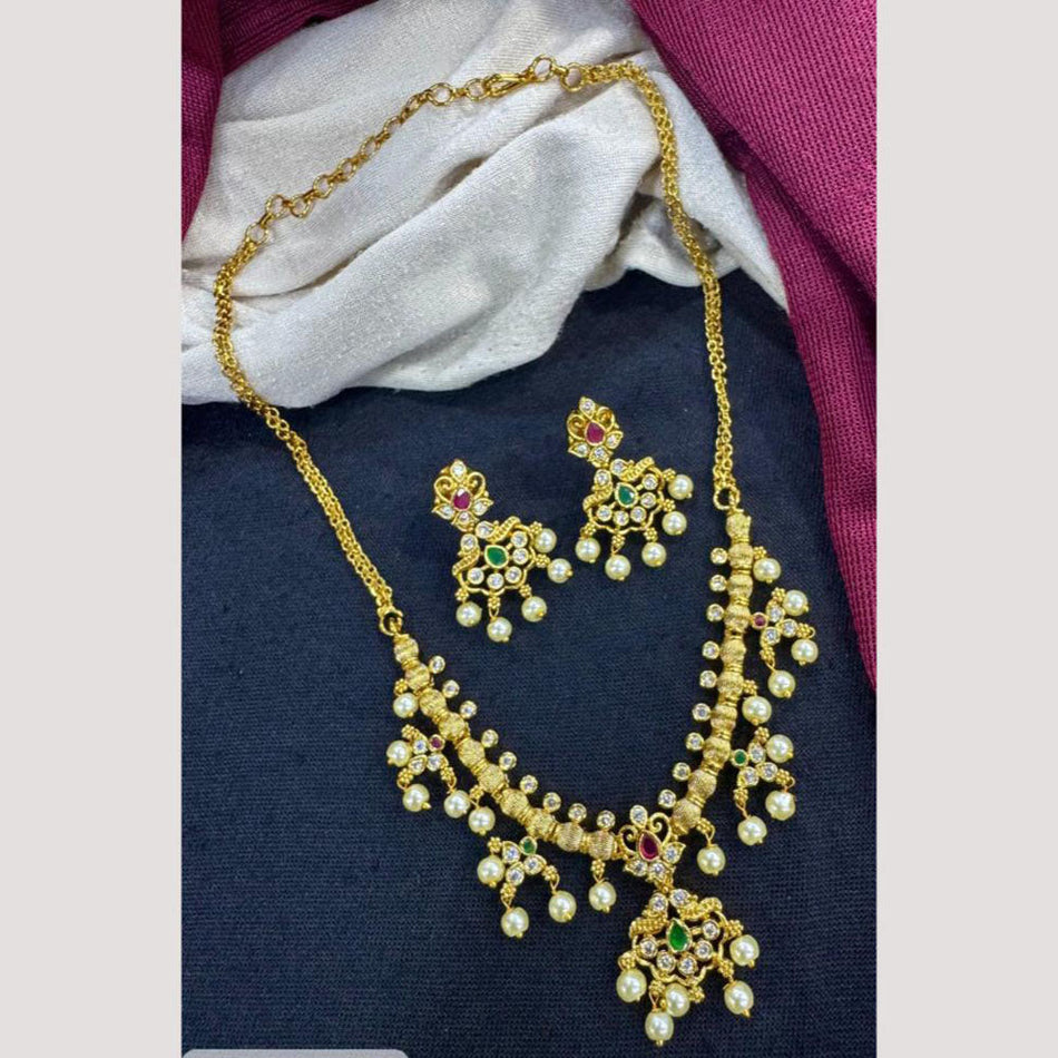 Pearl Drop Earrings in 14K White Gold Plated | Bridal Jewellery India