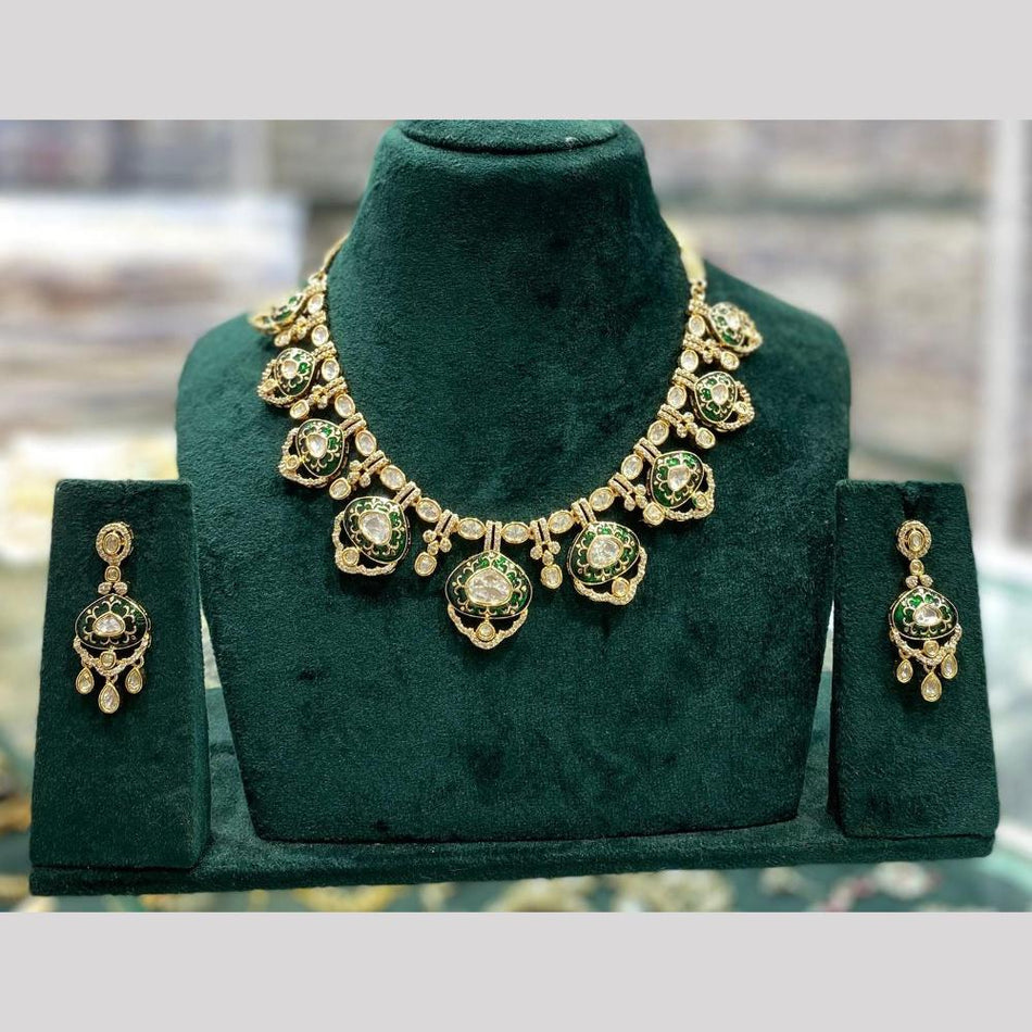 Royal Meenakari Necklace Set in Gold Plated | Bridal Jewellery India
