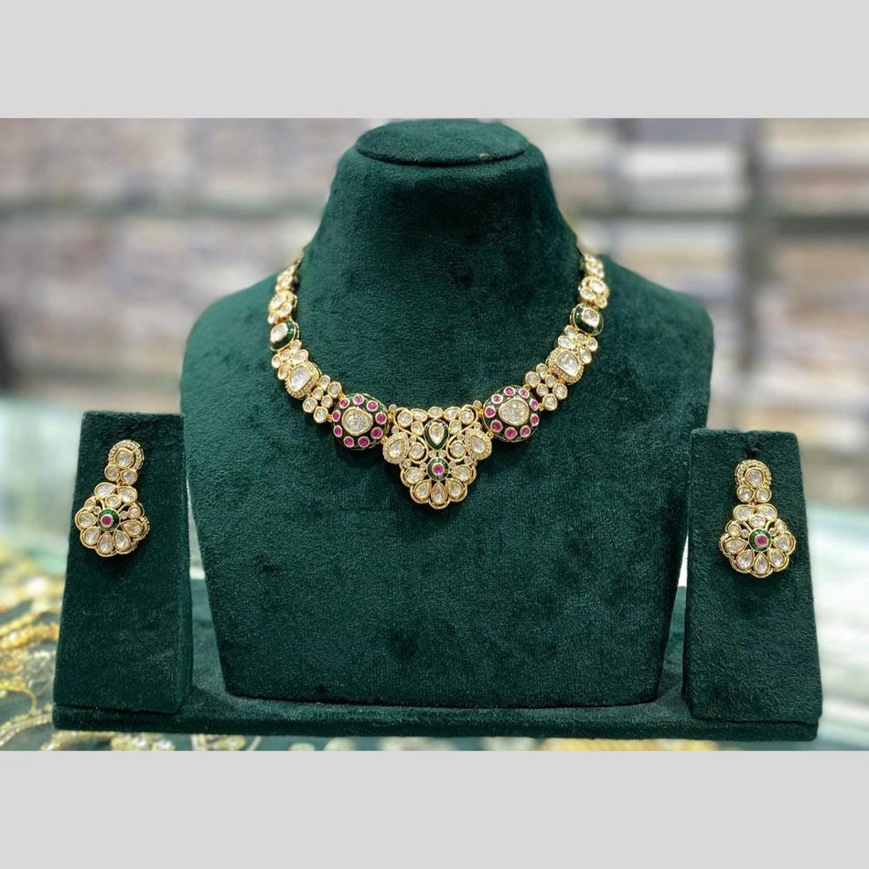 Meenakari Stone Set in Gold Plated with Traditional Vibrations | Bridal Jewellery India