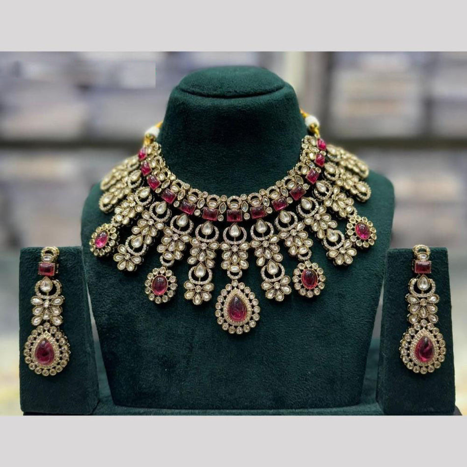 Kundan Pota Necklace Set for Celebrations in Gold Plated Silver | Bridal Jewellery India