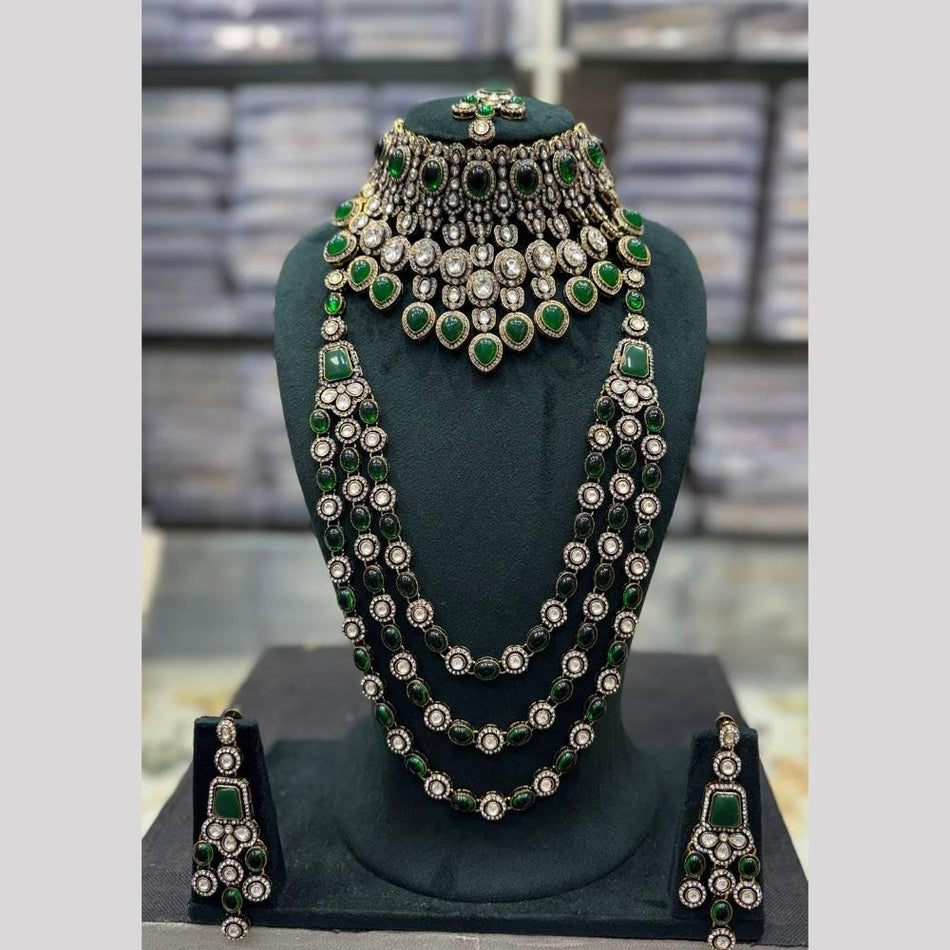 Heritage Double Necklace in 14K Gold Plated for Royal Look | Bridal Jewellery India