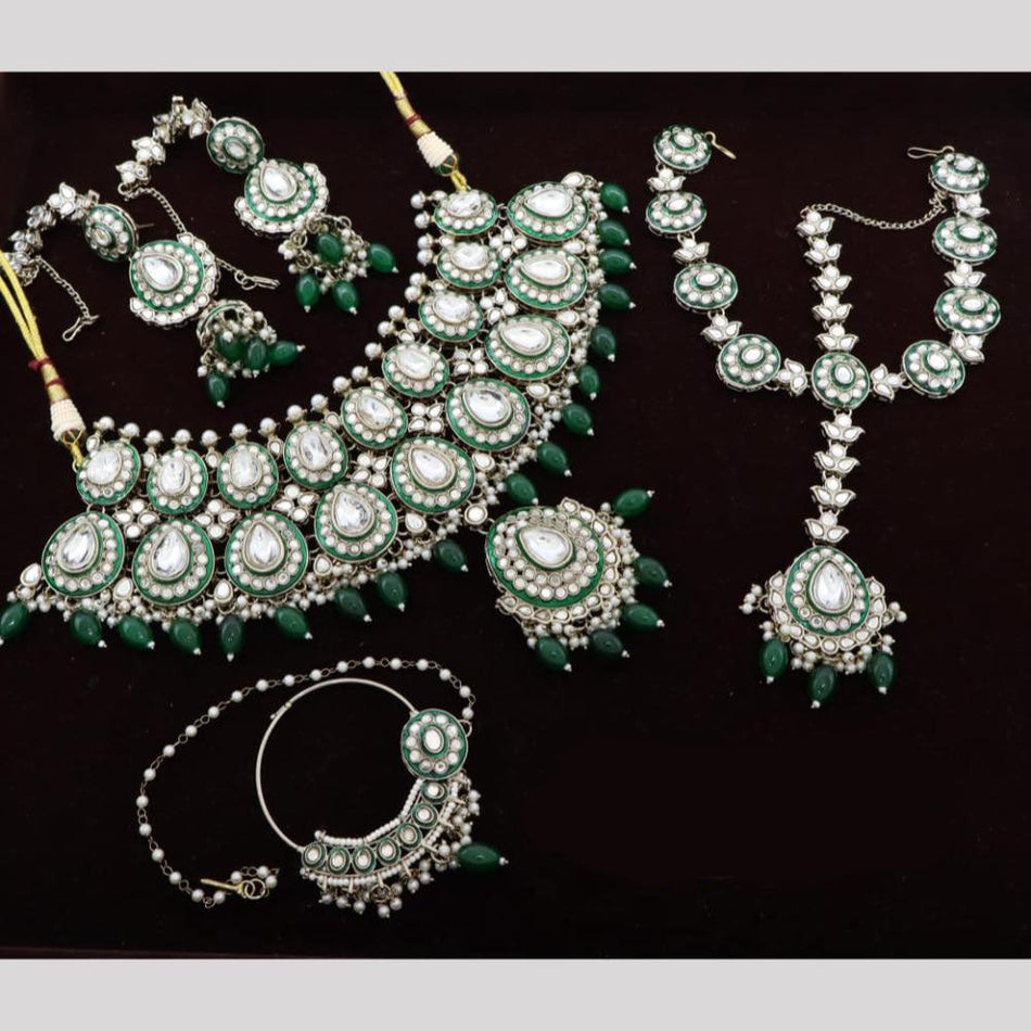 Kundan and Meenakari Necklace in Gold Plated with Bridal Looks | Bridal Jewellery India