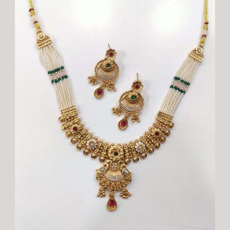 Pearl Pota Necklace in Gold Tone for Glamorous Looks | Bridal Jewellery India