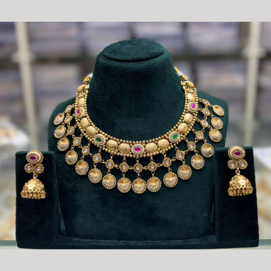 Kundan Choker Necklace in Gold Plated | Bridal Jewellery India