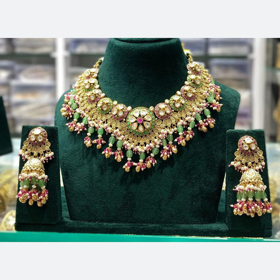 Ethnic Pearl Necklace in Silver | Bridal Jewellery India