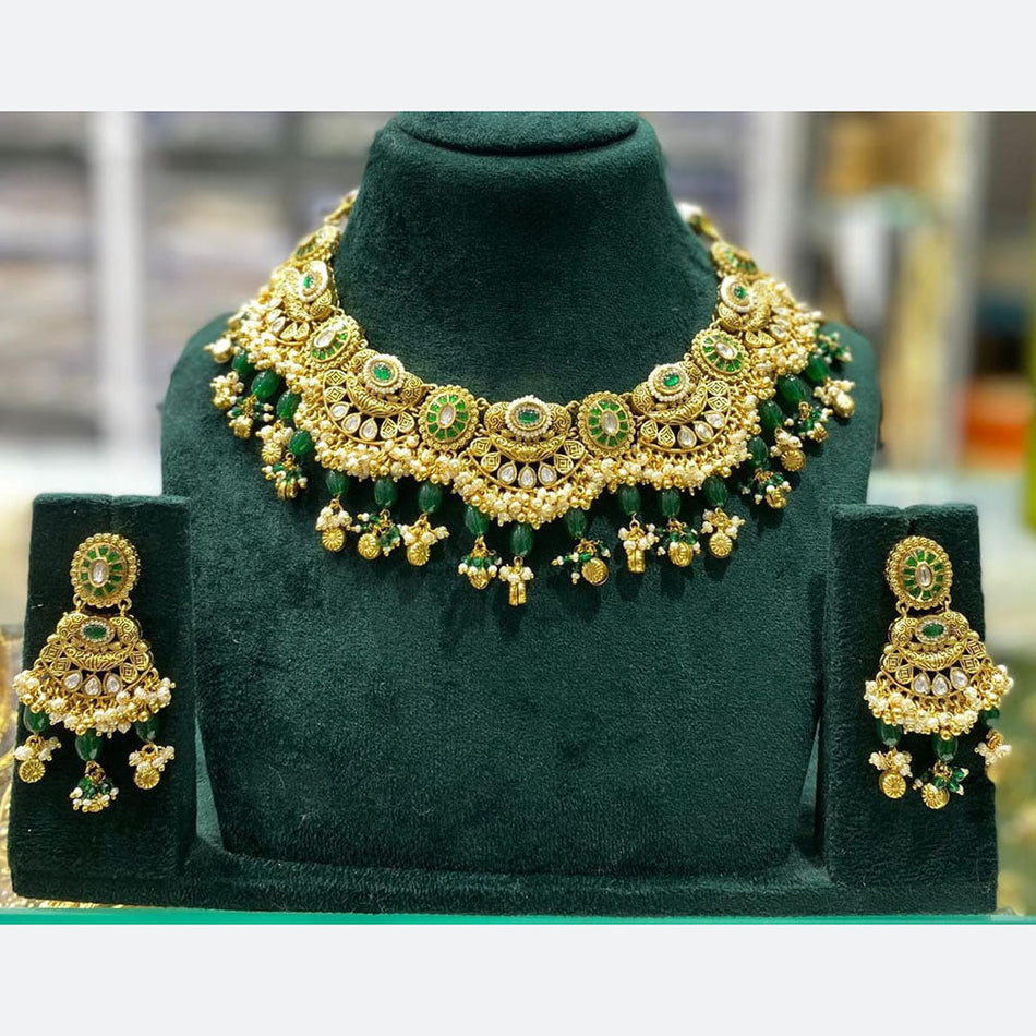 Pearl Pota Necklace in Silver | Bridal Jewellery India