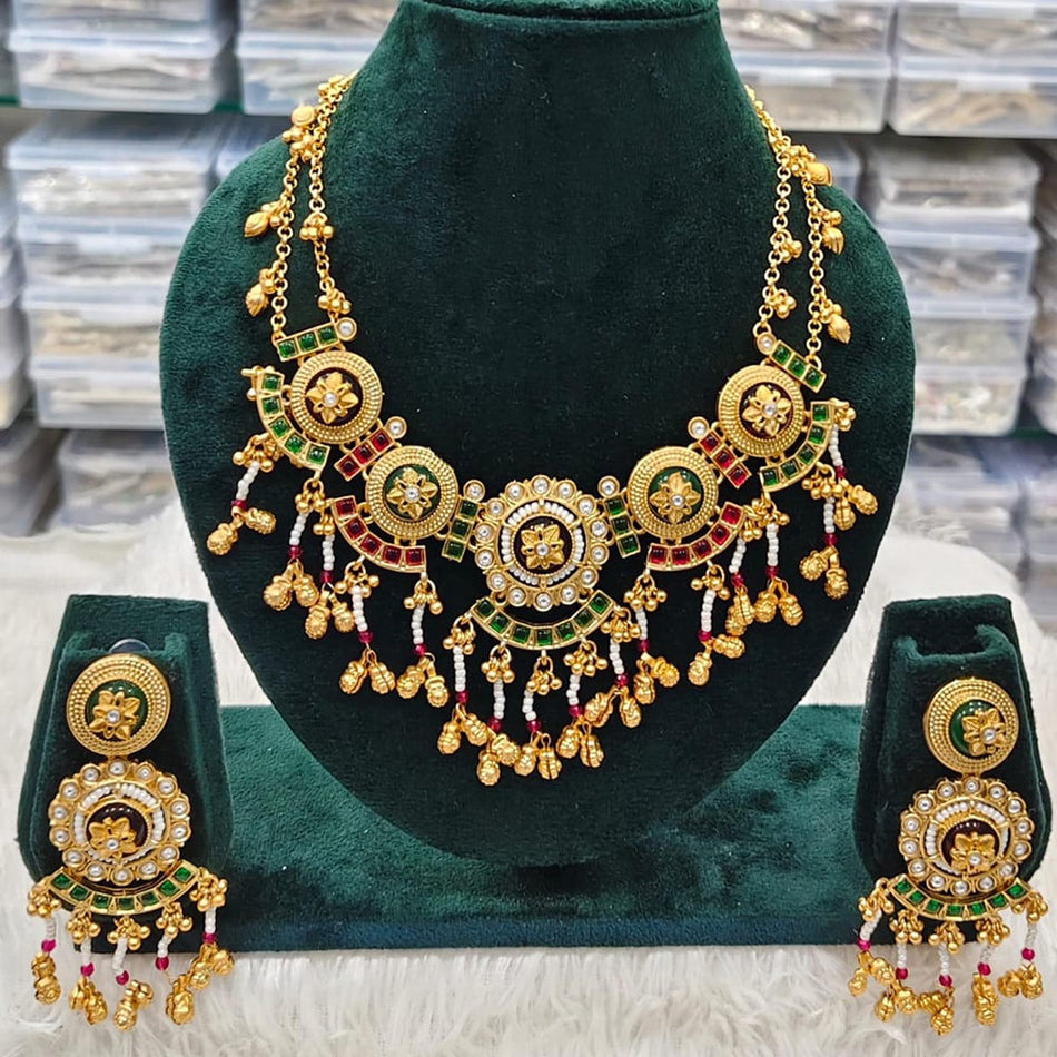 Kundan Choker Necklace in Gold Plated | Bridal Jewellery India