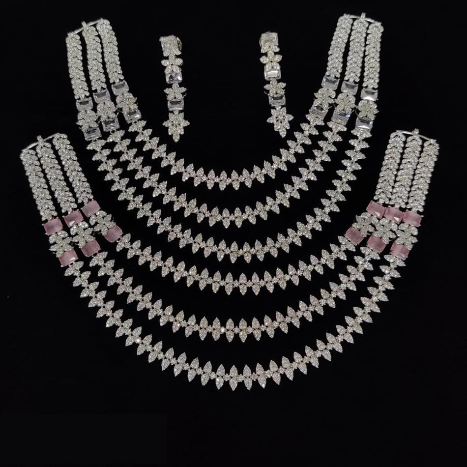Radiant American Diamond Choker in 14K Gold Plated | Bridal Jewellery India