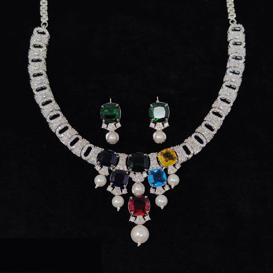Radiant Diamond Necklace Set for Special Occasions in 18K | Bridal Jewellery India