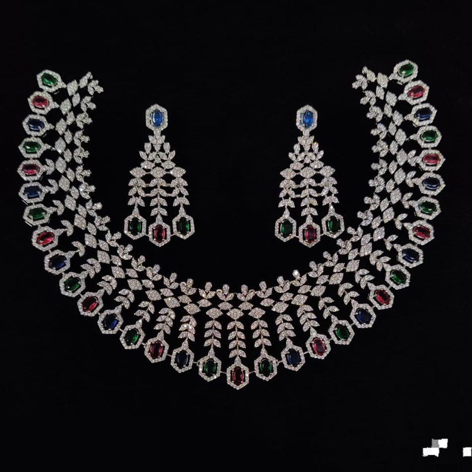 Radiant American Diamond Choker Necklace for Special | Bridal Jewellery India