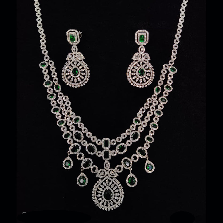 Dazzling 14K Gold Plated Long Necklace Set for Occasion Wear | Bridal Jewellery India
