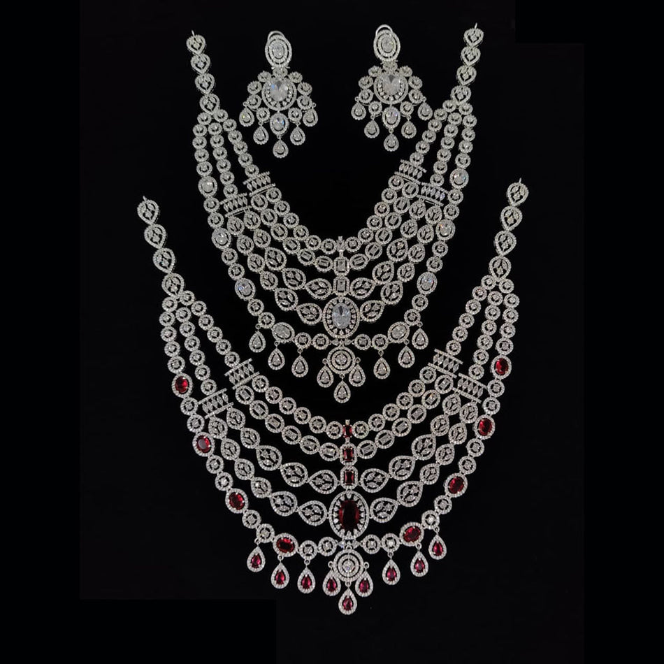 Dazzling American Diamond Long Necklace | Bridal Jewellery India